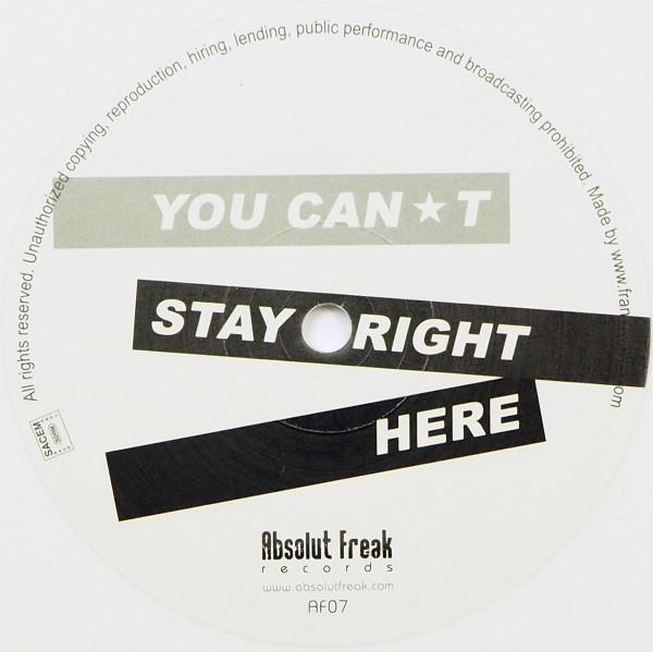 Slapstick & Frederic De Carvalho - You Can't Stay Right Here | Absolut Freak Records (AF07) - 2