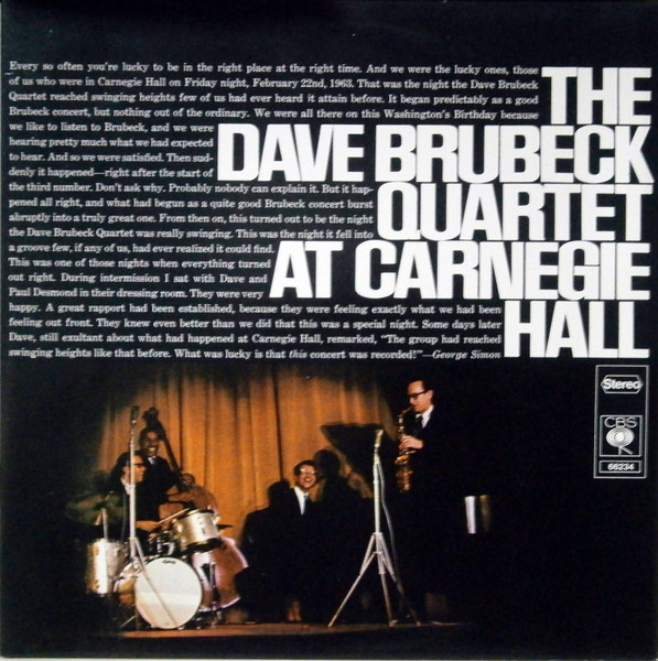 The Dave Brubeck Quartet - At Carnegie Hall | CBS (66234)