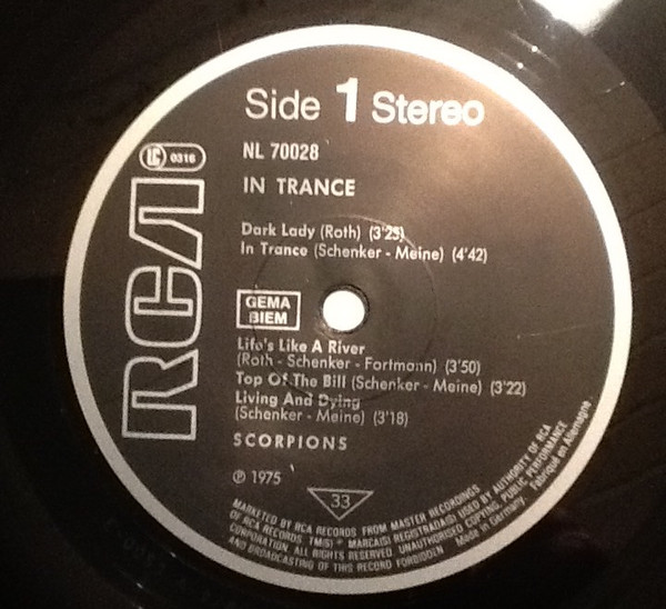 Scorpions - In Trance | RCA (NL 70028) - 3