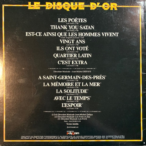 Léo Ferré - Le Disque D'Or | Polygram (55507) - 2