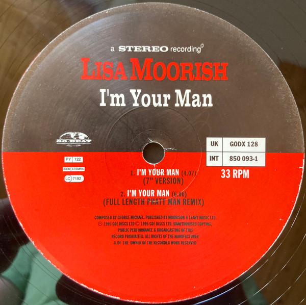 Lisa Moorish - I'm Your Man | Go! Discs (GODX 128) - 2