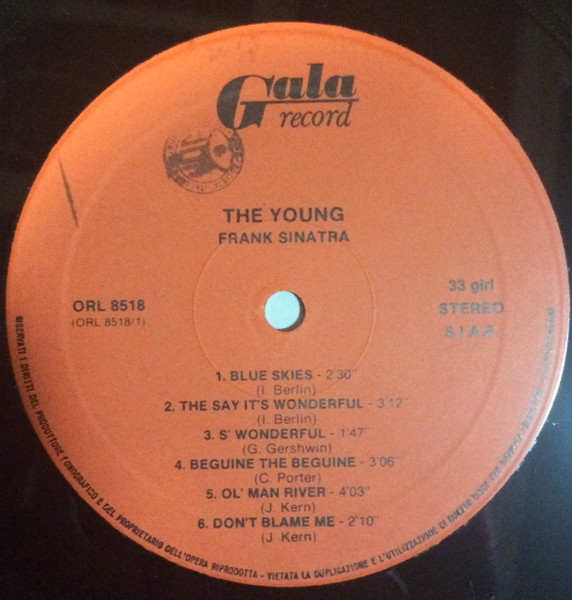 Frank Sinatra - The Young | Gala Records (ORL 8518) - 3 Frank Sinatra - The Young | Gala Records (ORL 8518) - 3