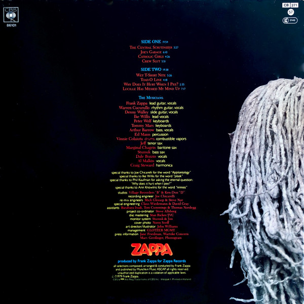 Frank Zappa - Joe's Garage Act I | CBS (CBS 86101) - 3 Frank Zappa - Joe's Garage Act I | CBS (CBS 86101) - 3
