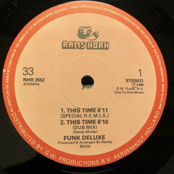 Funk Deluxe - This Time / Dance It Off | Rams Horn (RHR 3552) - main