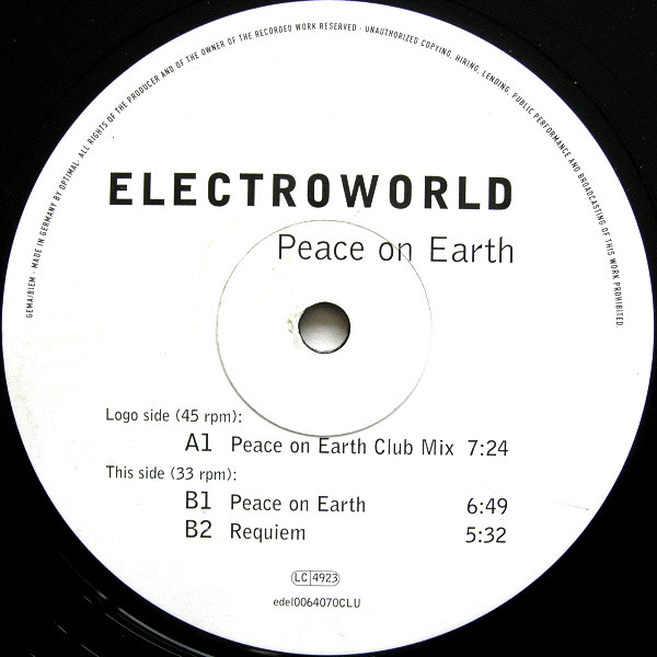 Electroworld - Peace On Earth | Club Tools (edel0064070CLU) - 4