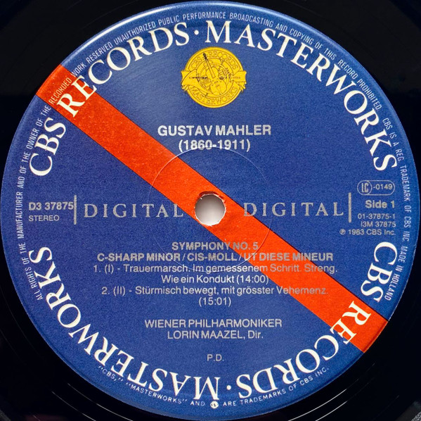 Gustav Mahler - Lorin Maazel , Wiener Philharmoniker - Symphonies 5 & 6 | CBS Masterworks (D3 37875) - 3