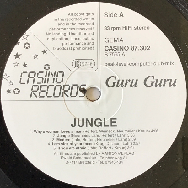 Guru Guru - Jungle | Casino Records (87.302) - 3