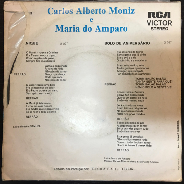 Carlos Alberto Moniz , Maria Do Amparo - Piquenique Na Loja Do Mestre André | RCA (PB-9283) - 2