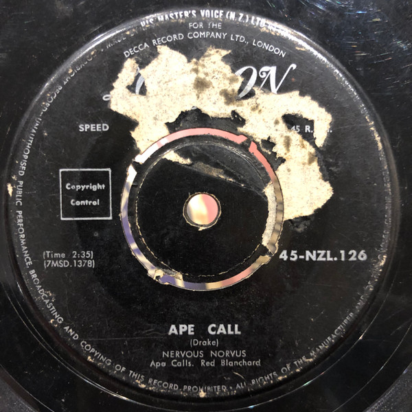 Nervous Norvus - Ape Call / Wild Dog Of Kentucky | London Records (45-NZL.126) - 2