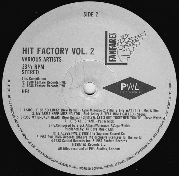 Various - The Hit Factory - The Best Of Stock Aitken Waterman Vol 2 | Fanfare Records (HF4) - 4