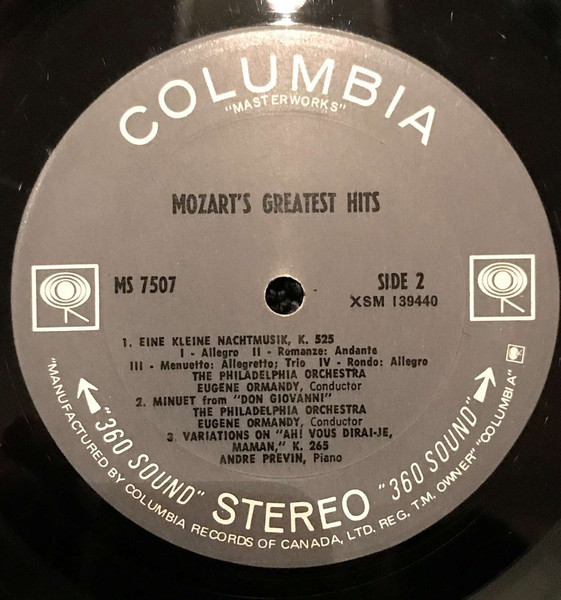Wolfgang Amadeus Mozart - Mozart's Greatest Hits | Columbia Masterworks (MS 7507) - 4 Wolfgang Amadeus Mozart - Mozart's Greatest Hits | Columbia Masterworks (MS 7507) - 4