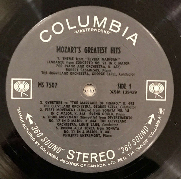 Wolfgang Amadeus Mozart - Mozart's Greatest Hits | Columbia Masterworks (MS 7507) - 3 Wolfgang Amadeus Mozart - Mozart's Greatest Hits | Columbia Masterworks (MS 7507) - 3