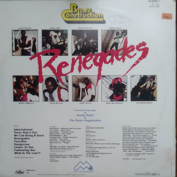 Brass Construction - Renegades | Capitol Records (2401601) - 2