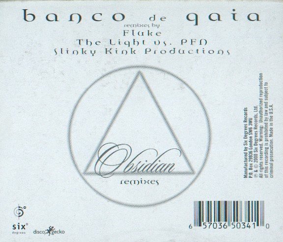 Banco De Gaia - Obsidian Remixes | Six Degrees Records (657036 5034-1) - 2