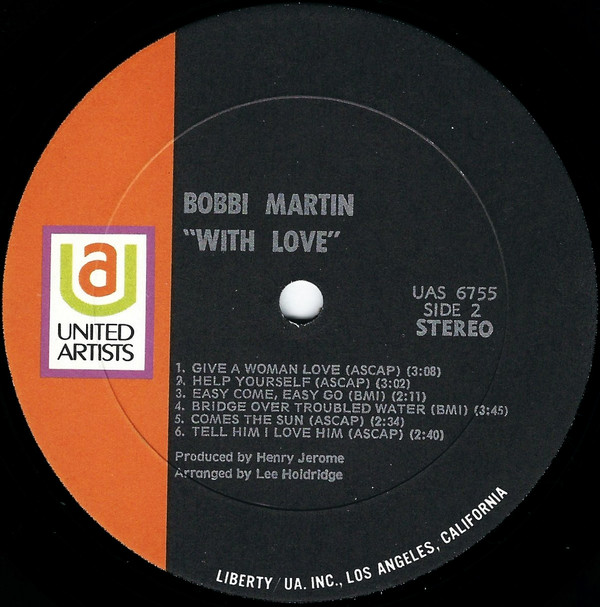 Bobbi Martin - With Love | United Artists Records (UAS 6755) - 2