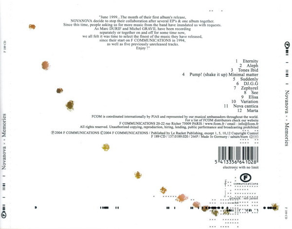 Nova Nova - Memories | F Communications (F 189 CD) - 4