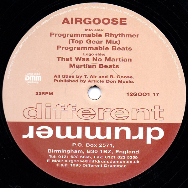 Airgoose - Programmable Rhythmer E.P. | Different Drummer (12G001 17) - 3