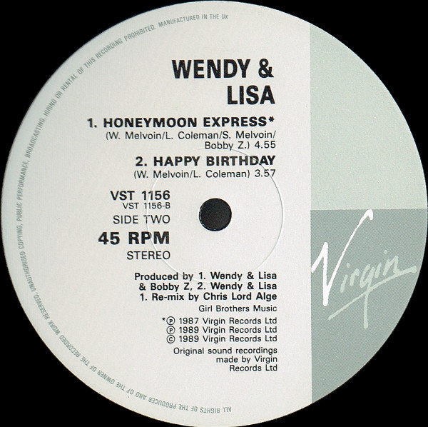 Wendy & Lisa - Are You My Baby? | Virgin (VST 1156) - 3 Wendy & Lisa - Are You My Baby? | Virgin (VST 1156) - 3