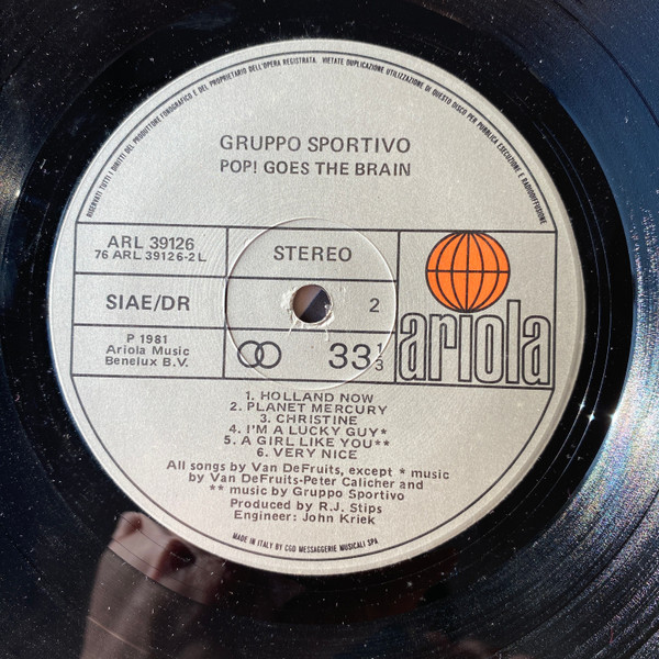 Gruppo Sportivo - Pop! Goes The Brain | Ariola (ARL 39126) - 4