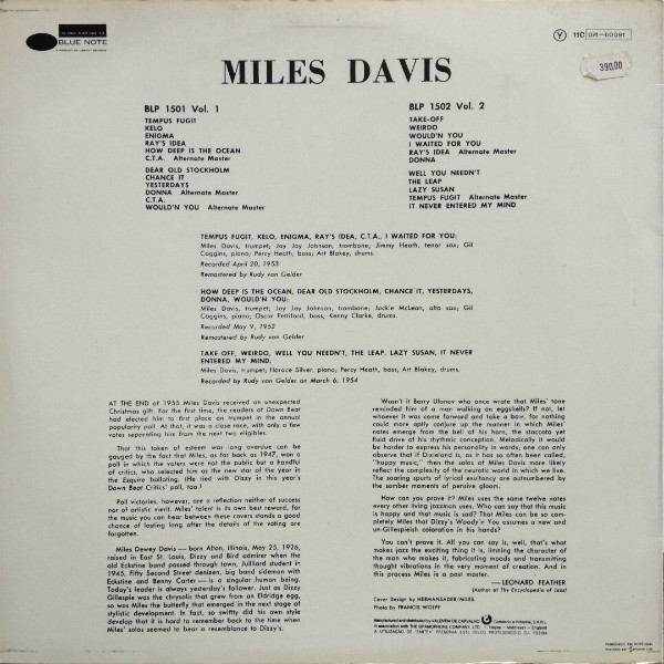 Miles Davis - Volume 1 | Blue Note (11C 074-60 091) - 2