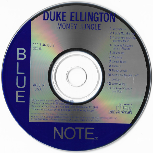 Duke Ellington - Money Jungle | Blue Note (CDP 7 46398 2) - 3 Duke Ellington - Money Jungle | Blue Note (CDP 7 46398 2) - 3