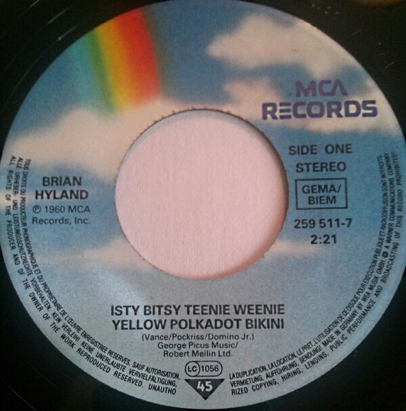 Brian Hyland - Itsy Bitsy, Teenie Weenie | MCA Records (259 511-7) - 3