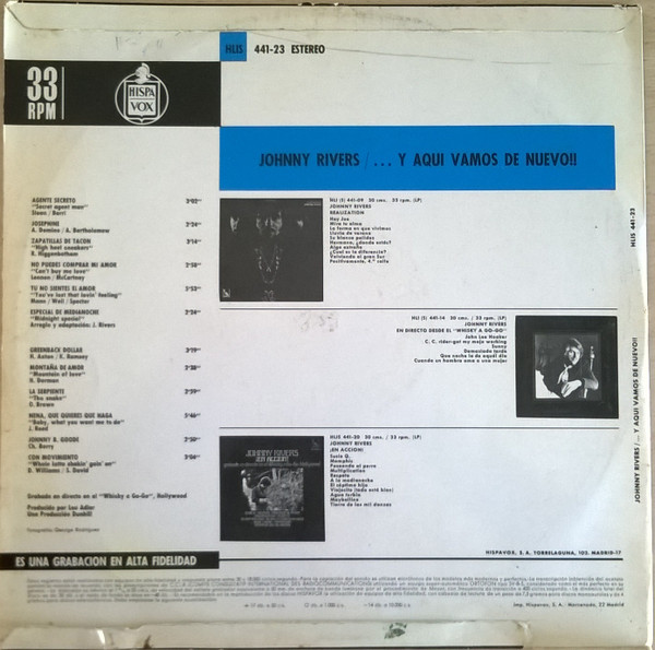 Johnny Rivers - ...Y Aquí Vamos De Nuevo! | Liberty (HLIS 441-23) - main