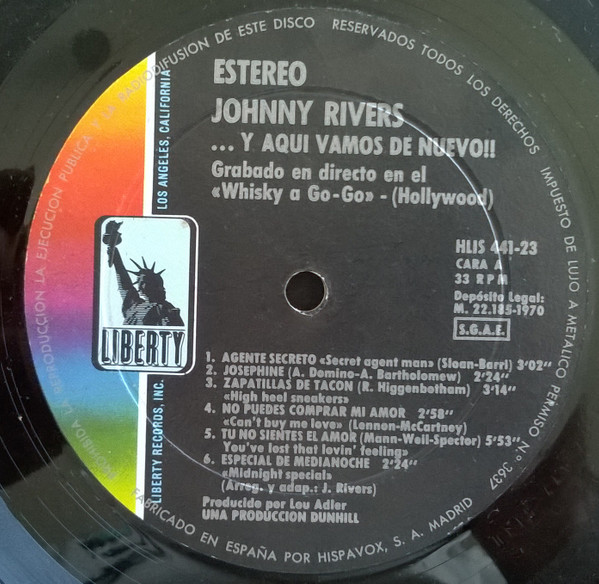 Johnny Rivers - ...Y Aquí Vamos De Nuevo! | Liberty (HLIS 441-23) - 2