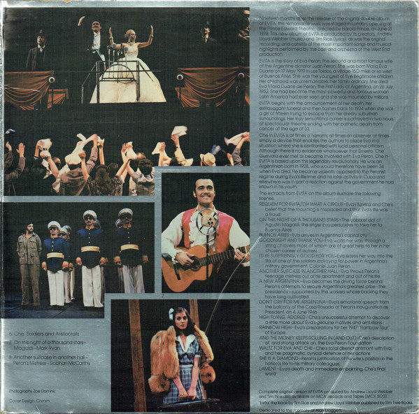 "Evita" Original London Cast Recording, Robert Stigwood In Association With David Land Presents, Lyrics By Tim Rice , Music By Andrew Lloyd Webber - Evita | MCA Records (MCG 3527) - 3