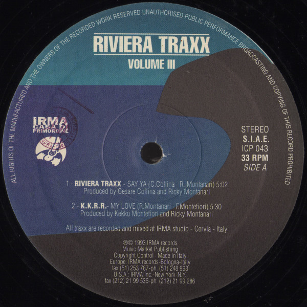 Riviera Traxx - Volume 3 | Irma CasaDiPrimordine (ICP 043) - 2 Riviera Traxx - Volume 3 | Irma CasaDiPrimordine (ICP 043) - 2