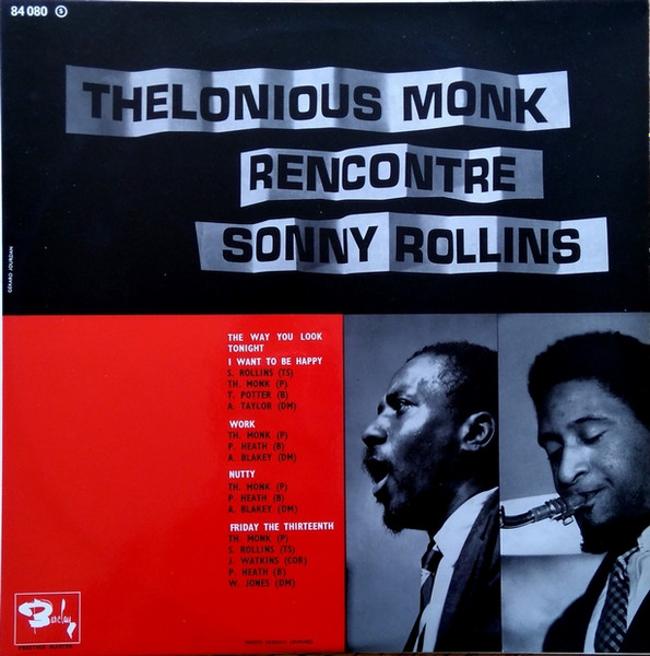 Thelonious Monk / Sonny Rollins - Thelonious Monk Rencontre Sonny Rollins | Barclay (84 080) - main Thelonious Monk / Sonny Rollins - Thelonious Monk Rencontre Sonny Rollins | Barclay (84 080) - main