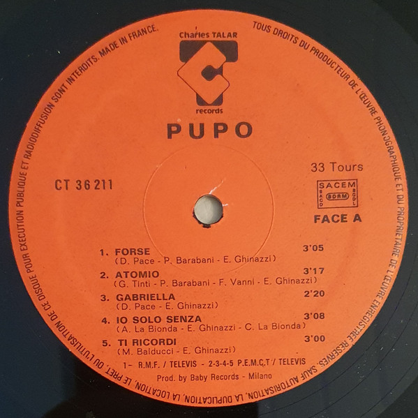 Pupo - Gelato Al Cioccolato | Charles Talar Records (CT 36 211) - 3