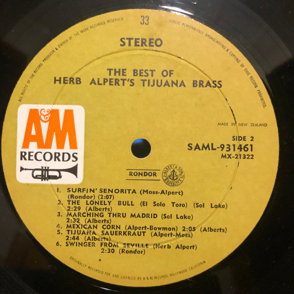Herb Alpert & The Tijuana Brass - The Best Of Herb Alpert's Tijuana Brass | A&M Records (SAML-931461) - 4