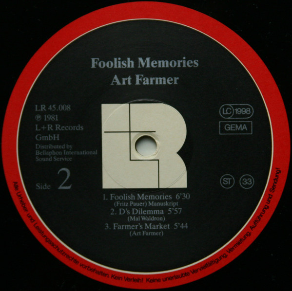 Art Farmer - Foolish Memories | L+R Records (LR 45008) - 4 Art Farmer - Foolish Memories | L+R Records (LR 45008) - 4