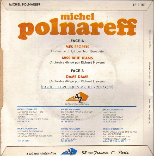 Michel Polnareff - Mes Regrets | Disc'Az (EP 1 151) - 2