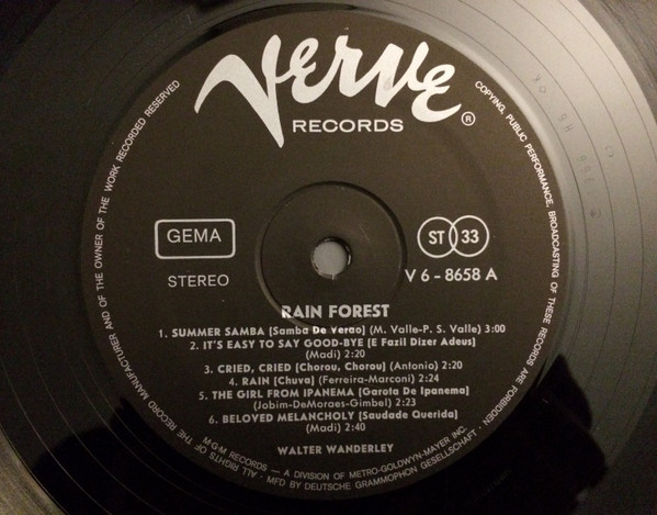 Walter Wanderley - Rain Forest | Verve Records (V6-8658) - 3