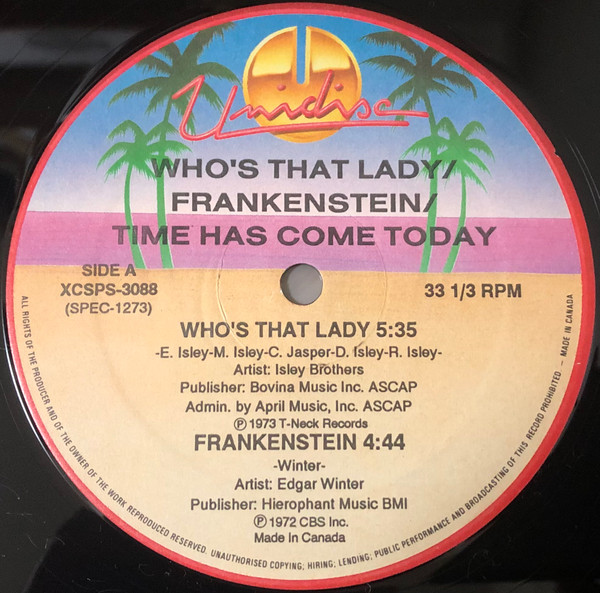 The Isley Brothers / Edgar Winter / the Chambers Brothers - Who's That Lady / Frankenstein / Time Has Come Today | Unidisc (SPEC 1273)