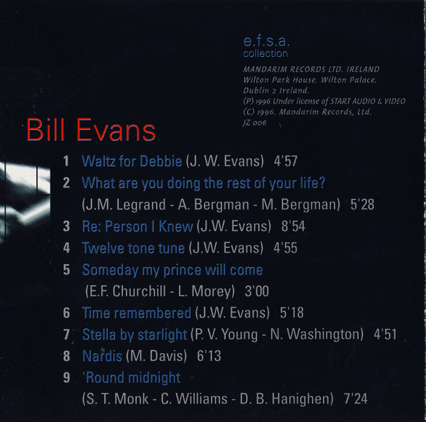 Bill Evans - Jazz Masters (100 Ans De Jazz) | e.f.s.a. collection (JZ 006) - 3 Bill Evans - Jazz Masters (100 Ans De Jazz) | e.f.s.a. collection (JZ 006) - 3