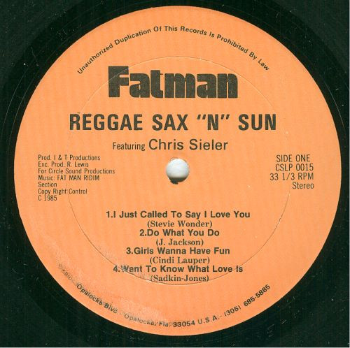 Fatman Riddim Section Featuring Chris Sieler - Reggae Sax & Sun - Vol. 1 | Fatman (CSLP 0015) - 4