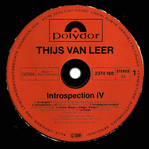 Thijs van Leer - Introspection 4 | Polydor (2374 160) - 3
