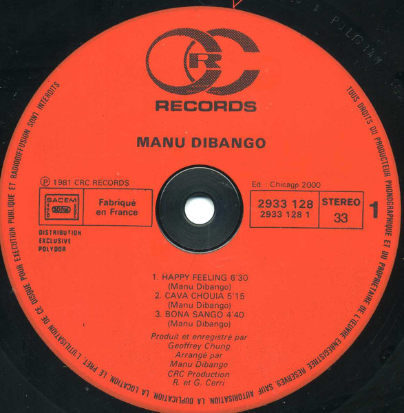 Manu Dibango - Ambassador | CRC Records (2933 128) - 2