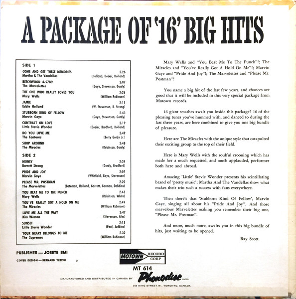 Various - A Package Of 16 Big Hits | Motown (MT 614) - 2 Various - A Package Of 16 Big Hits | Motown (MT 614) - 2