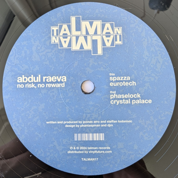 Abdul Raeva - No Risk, No Reward | Talman Records (TALMAN17)