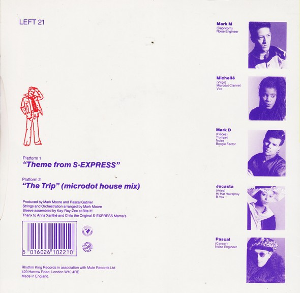 S'Express - Theme From S-Express / The Trip (Microdot House Mix) | Rhythm King (LEFT 21) - 2