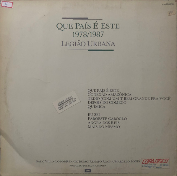Legião Urbana - Que País É Este 1978/1987 | EMI (068 748 820 1) - 2