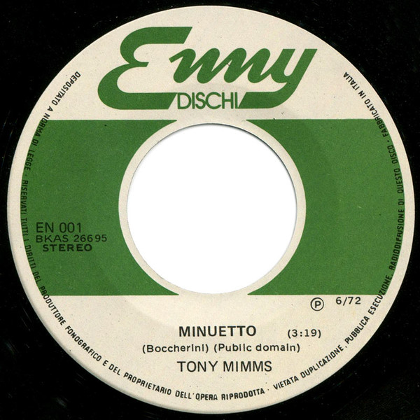 Tony Mimms - Adagio In Sol Minore / Minuetto | Enny Dischi (EN001) - 4