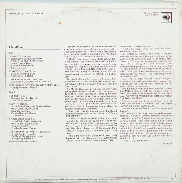 Taj Mahal - Taj Mahal | Columbia (CS 9579) - 2