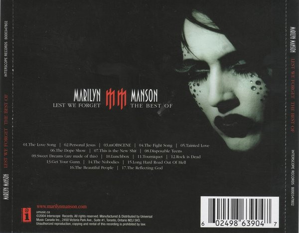 Marilyn Manson - Lest We Forget - The Best Of | Interscope Records (B000347802) - 2 Marilyn Manson - Lest We Forget - The Best Of | Interscope Records (B000347802) - 2