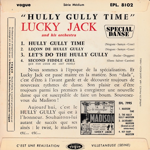 Lucky Jack And His Orchestra - Hully Gully Time | Disques Vogue (EPL. 8102) - 2