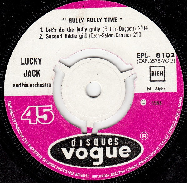 Lucky Jack And His Orchestra - Hully Gully Time | Disques Vogue (EPL. 8102) - 3
